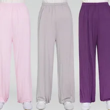 10 цветов унисекс бамбуковое волокно модал Тай Чи тренировочные штаны для боевых искусств брюки Кунг блумеры для кунг-фу лето зеленый/синий/черный/серый