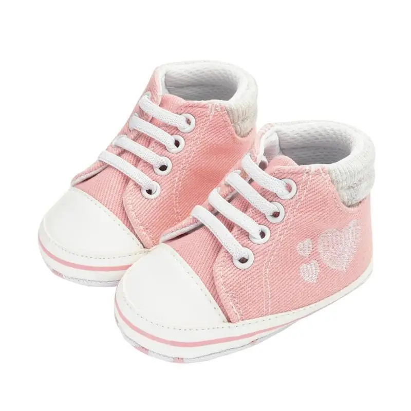 2018 новорожденных первые ходоки Мягкая обувь для маленьких мальчиков девушки холст классические спортивные кроссовки для новорожденных