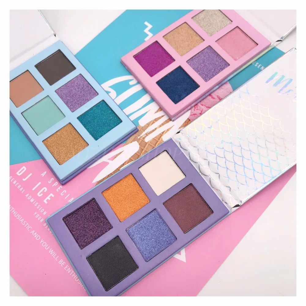 

6 Colors Shimmer Matte Glitter Eyeshadow Palette Makeup Cosmetics Pigment Eye Shadow Palette Smoky Makeup Palette