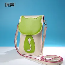 19*12cm Women Bags Fashion Cartoon Shape Touch Screen Mobile Phone Bag Mini Coin Candy Color Purse&Wallet Female Shoulder Bags