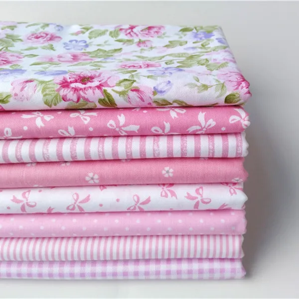 8pcs/lot pink fabric Cotton fabric bundles fat quarter fabric for diy