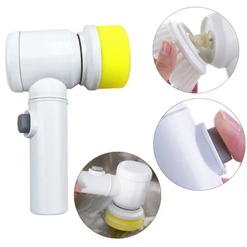 

Multifunctional 5 in 1 Handheld Electric Cleaning Brush for Bathroom Tile and Tub Kitchen Washing Tool Household Cleaning Rags