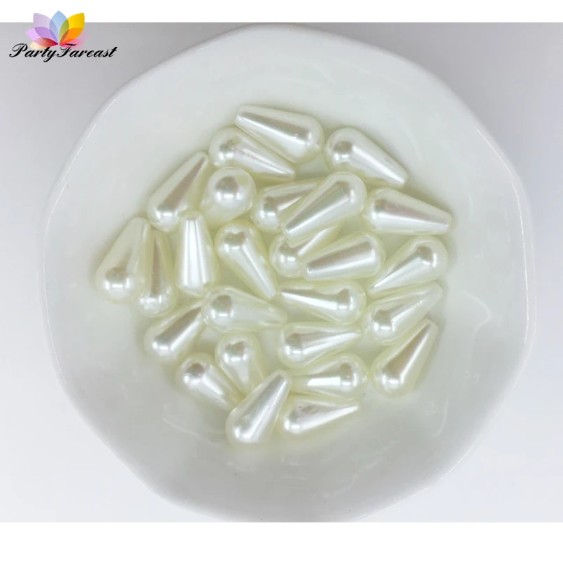 50pcs Drip Pearl Bead Classic Diy Pure Color Long Beads for Women Girl