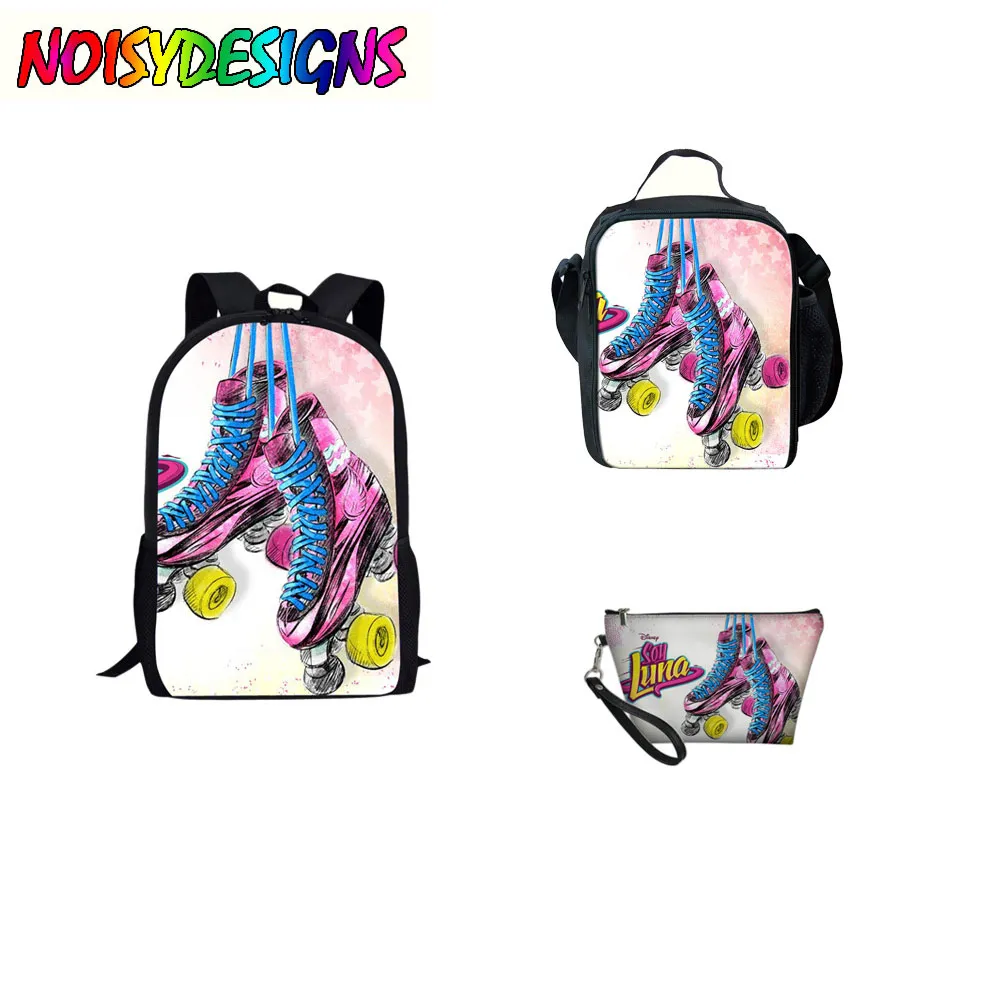 

School Bags Soy Luna Pink Backpack Girls Boys Orthopedic Ice skates Printing Backpacks Children Cartoon Book girlsokul cantalari