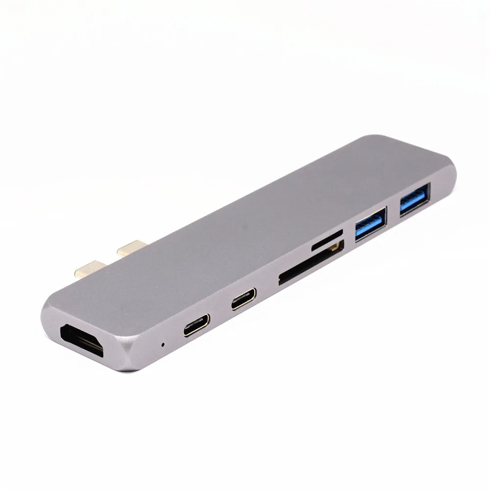 Док станция для ноутбука 7 в 1 с двумя портами USB C и HDMI 4k|Док-станции ноутбуков| |