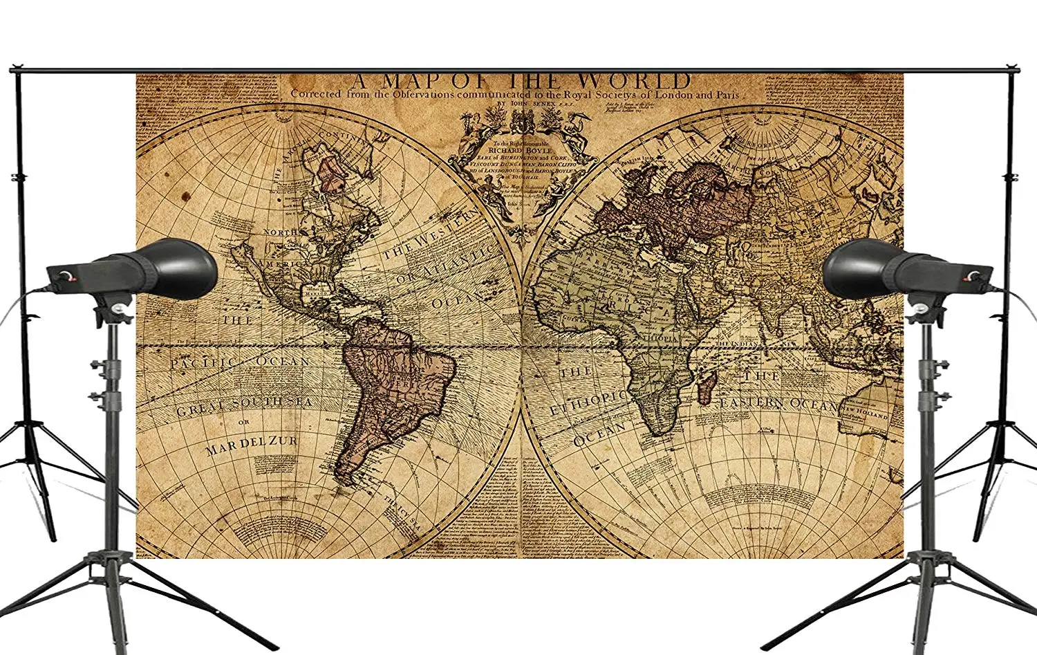Ancient World Map Photo Background Studio Retro Photography Background Mural Wallpaper 150x220cm