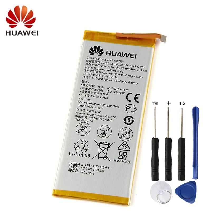 

HUAWEI HB3447A9EBW Genuine Battery For Huawei P8 2680mAh Phone Battery + Tool