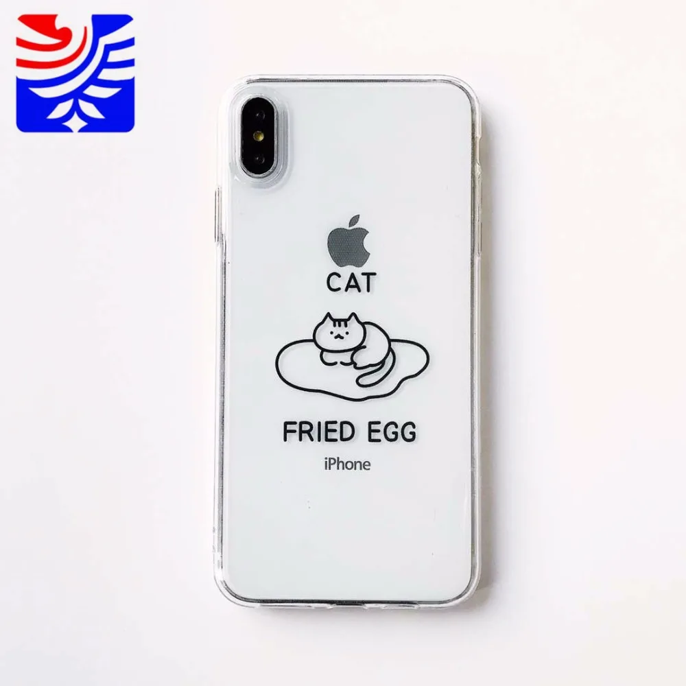 PEIPENG Simple transparent Cartoon cat phone case For iPhone 6 6s Plus X XS MAX XR 8 7 Plus lovely Protective Back Plastic Soft Cover Shockproof09
