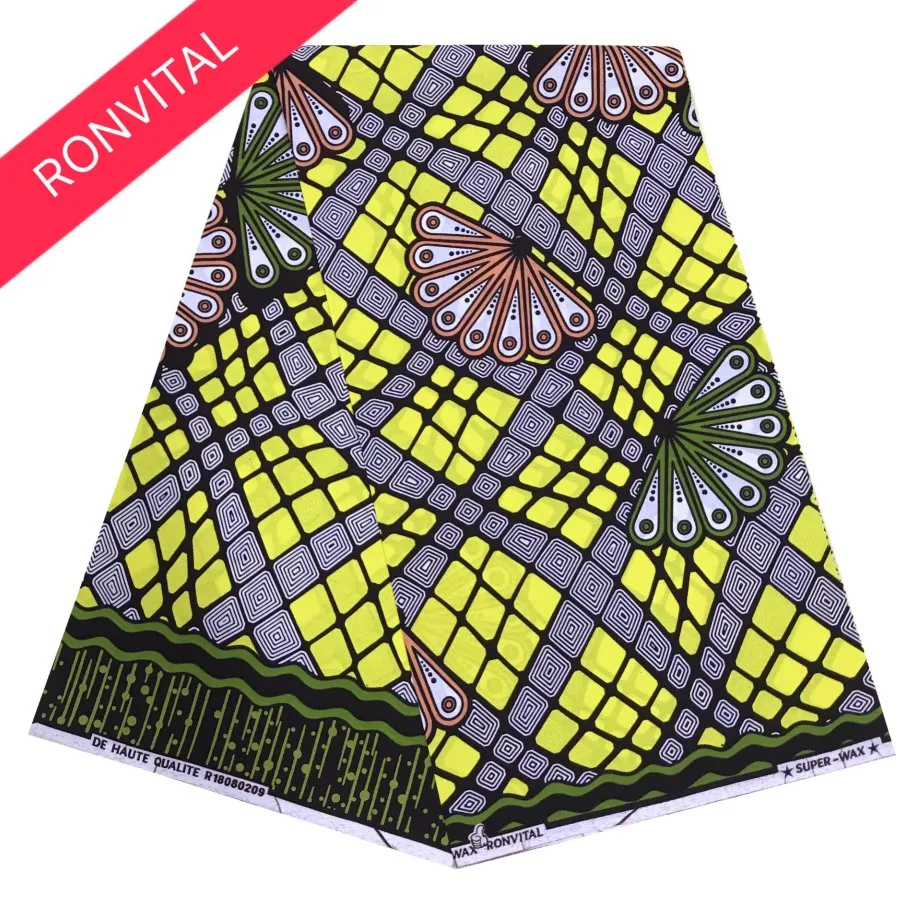 

RONVITAL OFFICIAL STORE HOLLAN WAX HIGH QUALITY FASHION FABRIC 100% COTTON PRINT MATERIAL DIY FABRICS 6YARDS/LOT FREE SHIPPING