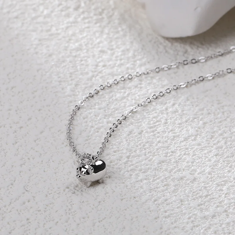 Хит, Стильное женское ожерелье из чистого 925 пробы серебра, изысканная модная подвеска со свиньей, ювелирное изделие - Цвет камня: 1