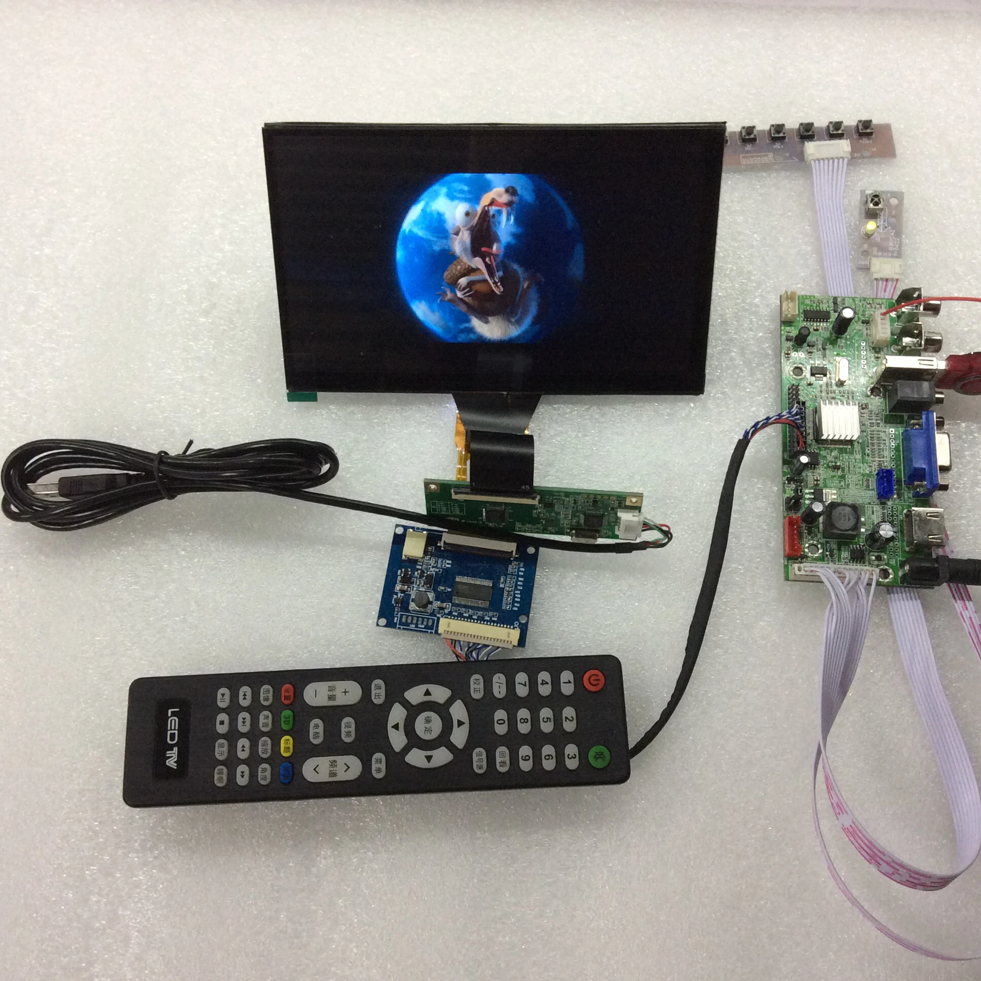 E & M 7 дюймовый 1024*600 емкостный сенсорный экран IPS ЖК модуль HDMI VGA USB автомобильный