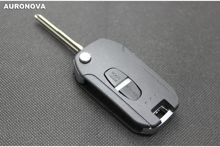Auronva новое обновление флип складной ключ оболочки для Mitsubishi Pajero 2 кнопки модифицированный чехол для дистанционного ключа от машины левого паза лезвия
