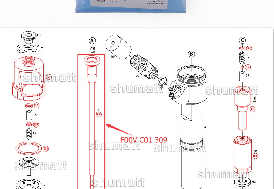 4 шт. Высокое качество F00VC01309 Common Rail клапан управления для 0445110054 0445110055 044511028 0445110129