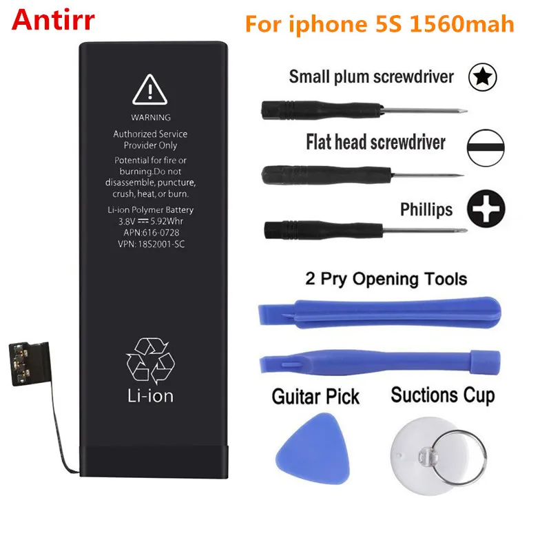 

Antirr Brand New 1560mAh for iPhone 5S 5C Replacement Inner built-in Li-ion Battery with Tools Kit #20