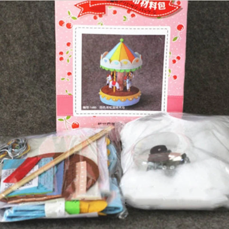 New-Felt-Fabric-Handmade-DIY-Package-Rotary-Horse-Music-Box-Sewing-Handwork-Kid-Toy-Home-Decoration (4)