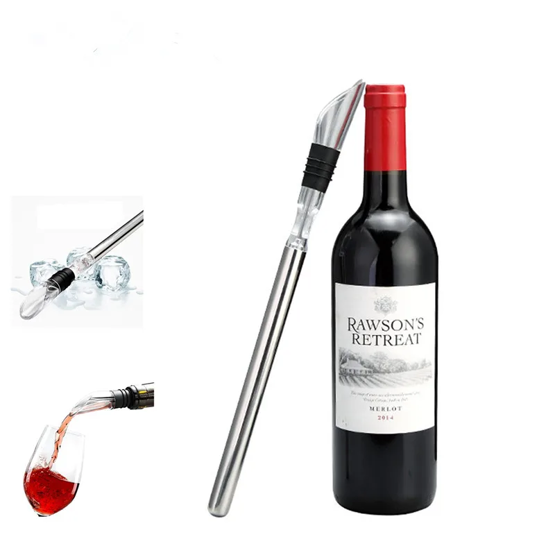 

3 In 1 Wine Chiller Stick Aerator Decanter Whiskey Cooler Pourer Stopper Beer Beverage For Frozen Stick Ice Cooler Bar Tool
