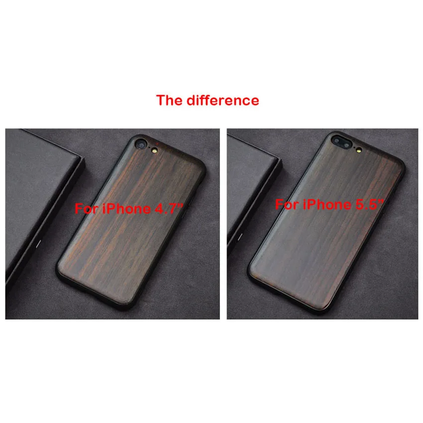 Популярный черный чехол из эбенового дерева для телефона iPhone 7 Деревянный с