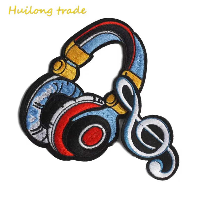

Beautiful cartoon headphone notes embroidery movement embroidery cloth patches clothes to fill holes clothing accessories
