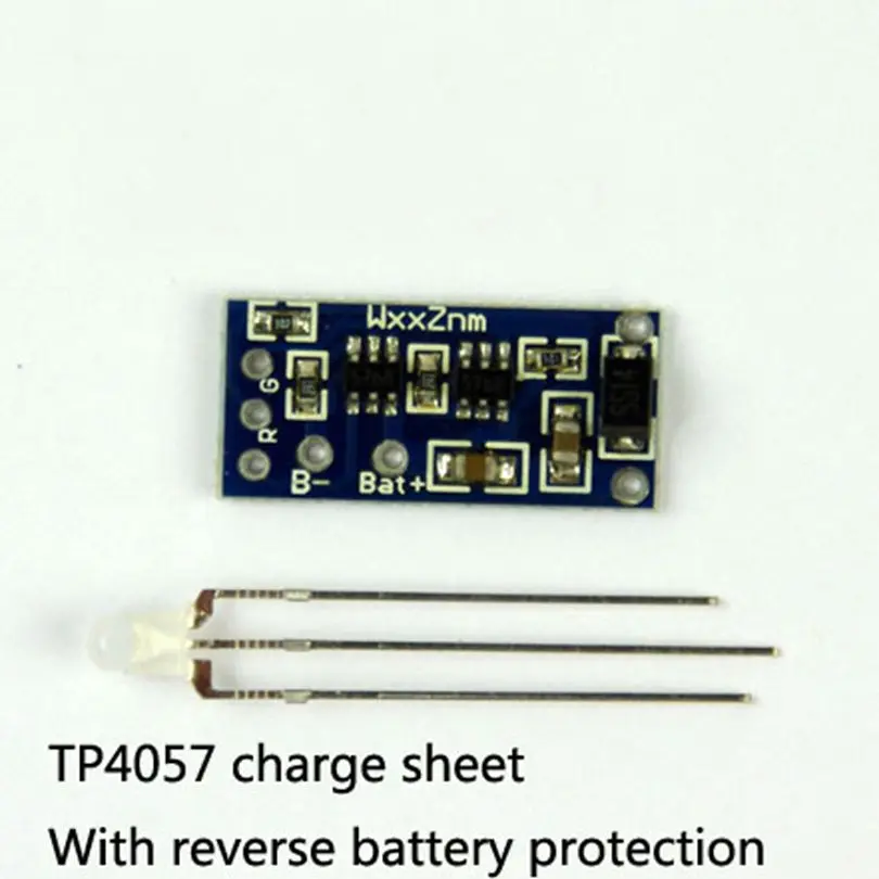 

Lithium battery charging board TP4057 1A DIY 18650 rechargeable polymer battery polarity protection