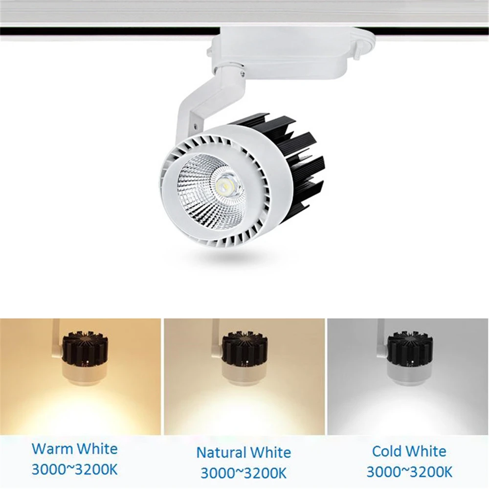 Faixa de Luz Luzes da Trilha Lâmpada do Teto para Cozinha Pingente de Alumínio Loja de Roupas Trilho Holofotes Iluminação 20w 30w Cob Led 220v 2 220V luzes Da Trilha Trilho Holofotes lâmpada