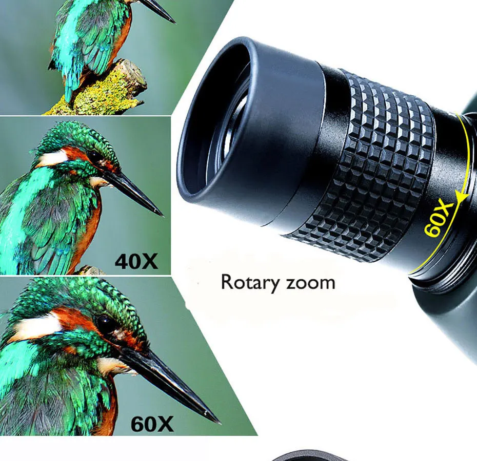 20-60X80 телескоп Оптическая Труба наблюдения за птицами Водонепроницаемая Оптическая Труба с зумом HD оптический Монокуляр охота Анти-туман