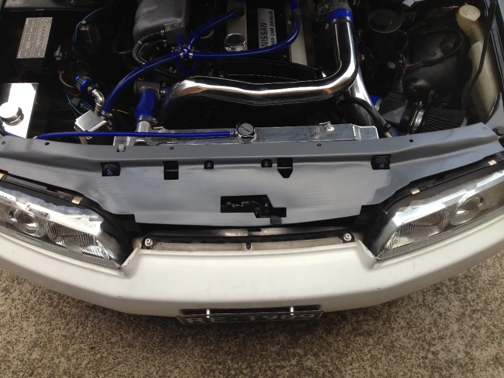 

FRP Fiber Glass GA Style Garagee Defendd Cooling Slam Radiator Panel Cover Car Styling Tuning Parts For Nissan Skyline R32 GTR