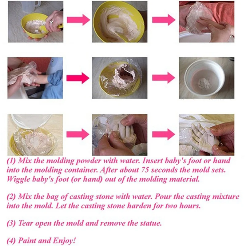 FBIL-3D руки и ноги печати формы для ребенка Порошок гипсовая отливка комплект отпечаток отпечатка ноги подарок на память мемориал