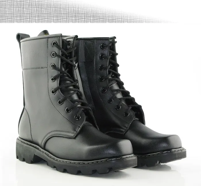 Military Style Combat Tactical or Jump Boots with leather cowhide upper