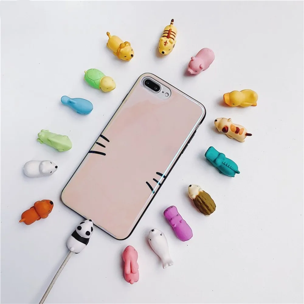 Cute Animal Cable Protector Bite For Iphone Cable Protector Biter usb Dog Panda Animal Mobile Phone Connector Accessory