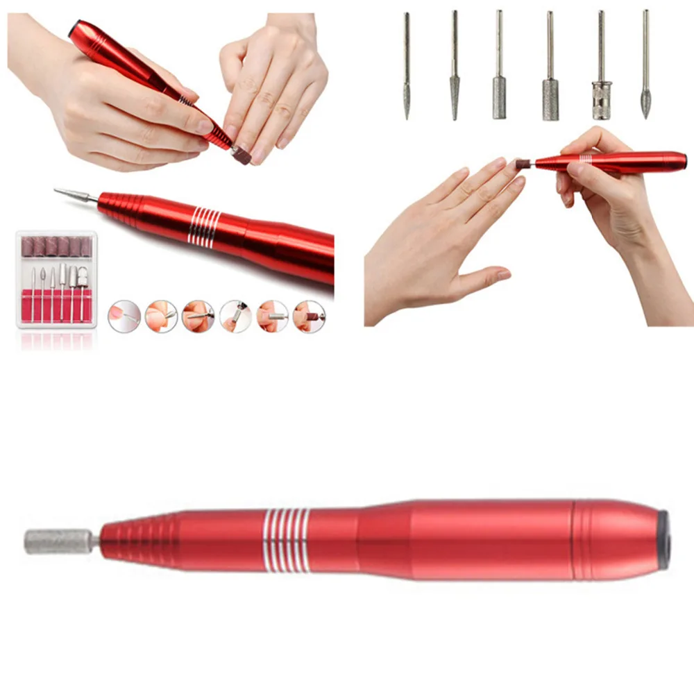 

original Electric Nail Drill Machines Pen Shape Aluminum Alloy Speed Adjustable Nail Manicure Pedicure Machine US/EU Plug
