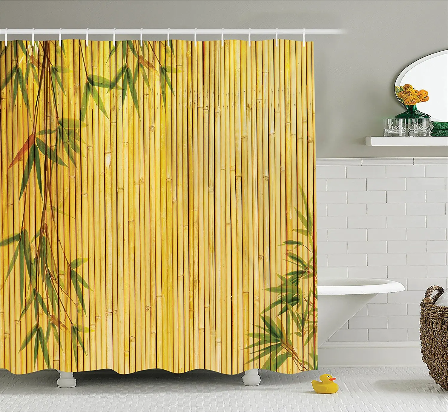 Bamboo House Decor Collection Light Golden Background with Tree Branches Exotic Plants Zen Peaceful Art | Дом и сад
