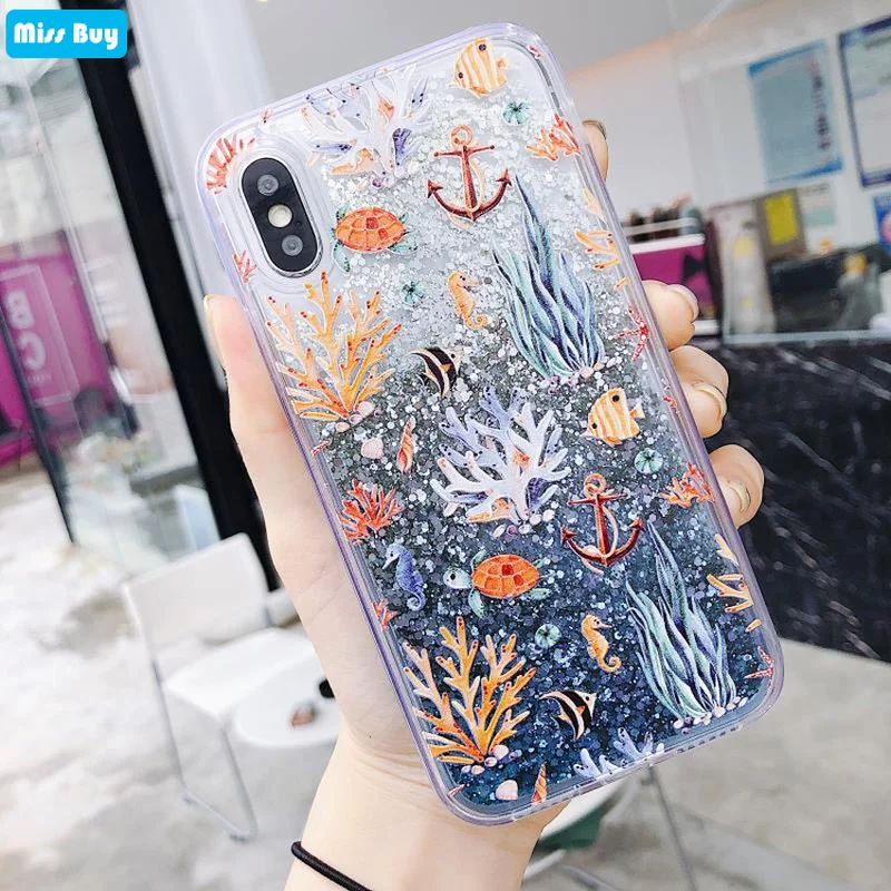 

Dolphin coral Case for OPPO R17 Pro F9 F5 F7 A59 A57 A83 A79 A73 A3 A5 R9 Plus R11s R11 R9S R15 Stardard liquid glitter cover
