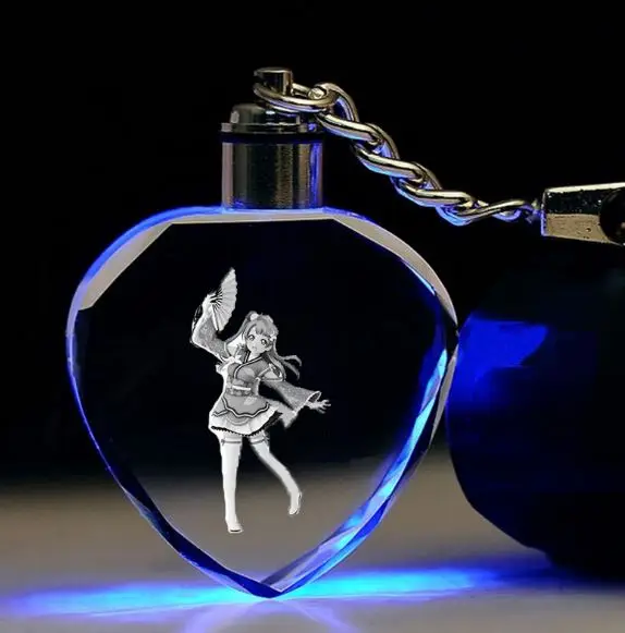 1 шт. Новое поступление мультфильм Lovelive сердце кристалл брелок красочный светодиодный Кулон светящаяся игрушка - Цвет: luminous key chain 5