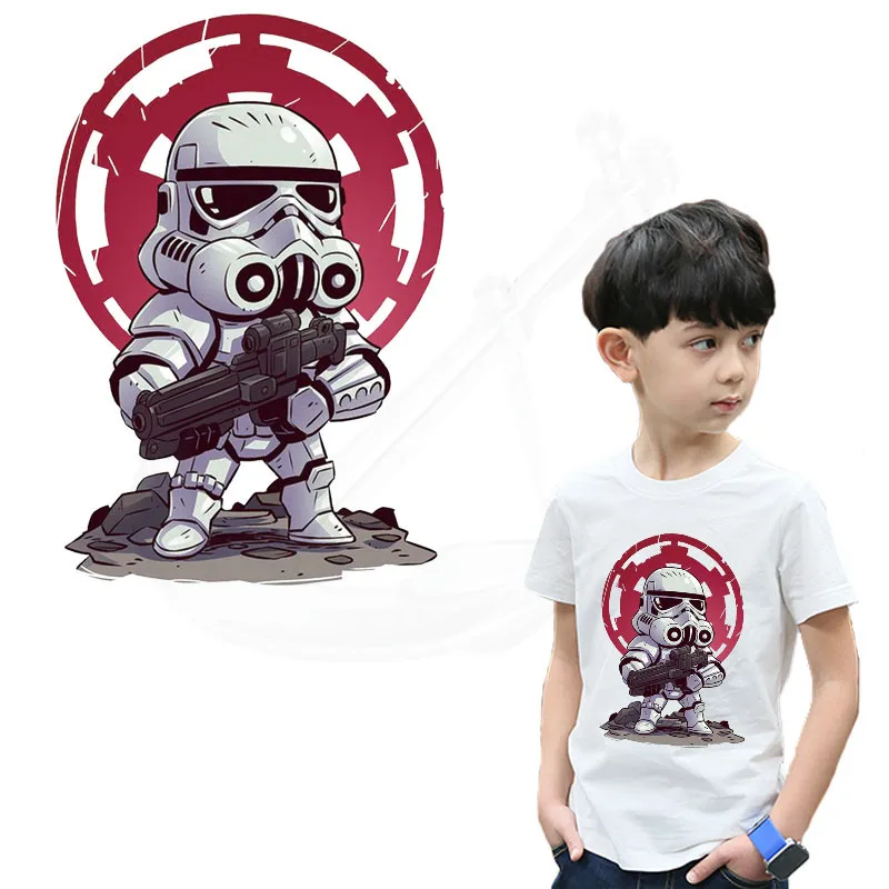 Новая нашивка с героями мультфильмов «Звездные войны» для одежды 28*19 см, железные нашивки «сделай сам», Детская футболка, термопереводная наклейка-плакат