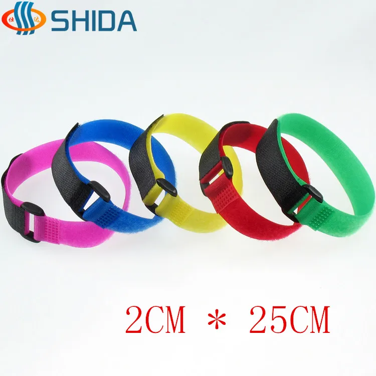 50PCS 2cm*25cm Reusable Nylon Fixed Fastener Tape Cable Ties Hook and Loop Magic with Plastic Buckle For Wire Management | Обустройство