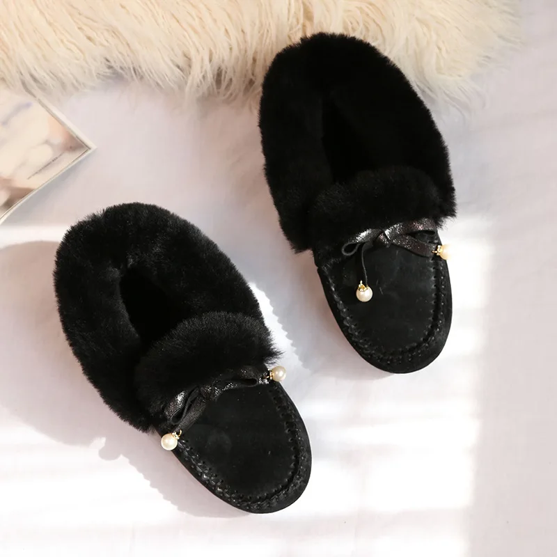 Женские ботинки; классические зимние ботинки; модные теплые Брендовые женские зимние ботинки из натуральной кожи; Botas Mujer - Цвет: black