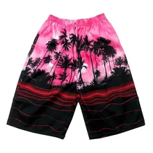 FDWERYNH мужские шорты Красочные Кокосовая пальма пляжные шорты с рисунком быстросохнущие короткие брюки Harajuku стиль мужские укороченные шорты