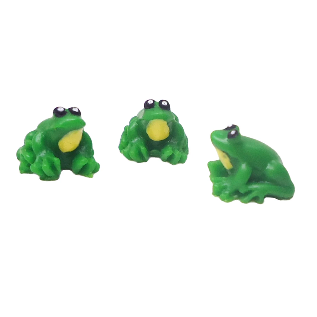 3 Pieces 1/12 Miniature Resin Frog Animal Model For Dolls House Room Garden Yard Decoration