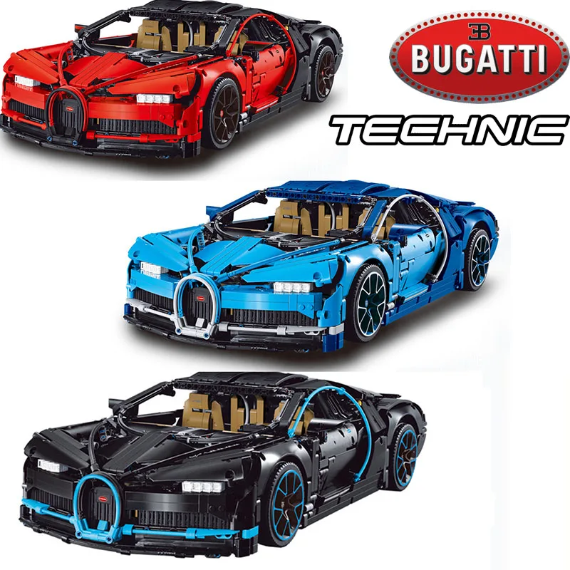 

Technic Supercar Blue Red Black Chiron Bugatti race car Compatible with Legos Technic 42083 model building blocks toy kids gift