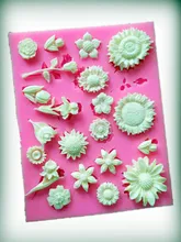 Cheap Molds Mini Baked flower shape 2D shape cake decoration silicon mold chocolate Hand Making Small Soap Silicone Mold