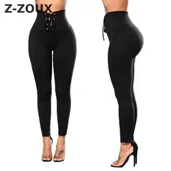 Z-ZOUX Для женщин леггинсы черный Высокая Талия эластичного кружева до спортивные Легинсы сращены Йога Фитнес леггинсы универсальные штаны
