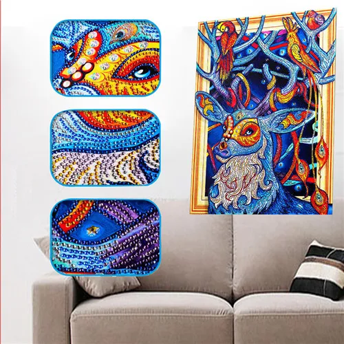 LP021 40X50cm YIKEE 40x50 см алмазная живопись особой формы, сделай сам, стразы для рисования, особенная, животные, алмазная живопись особая сова - Цвет: LP021 40X50cm