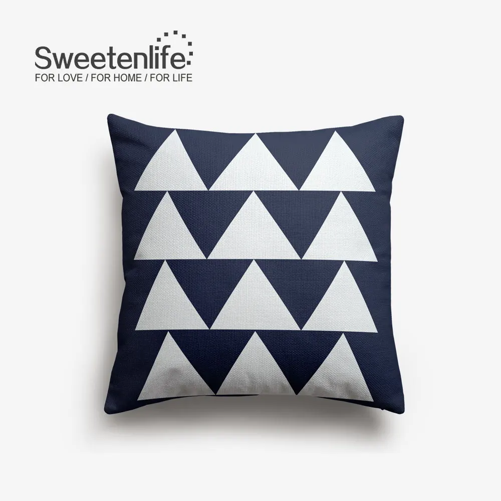 Sweetenlife 45x45 см наволочка для подушки креативные геометрические декоративные подушки высокое качество белая льняная ткань Подушка для стула