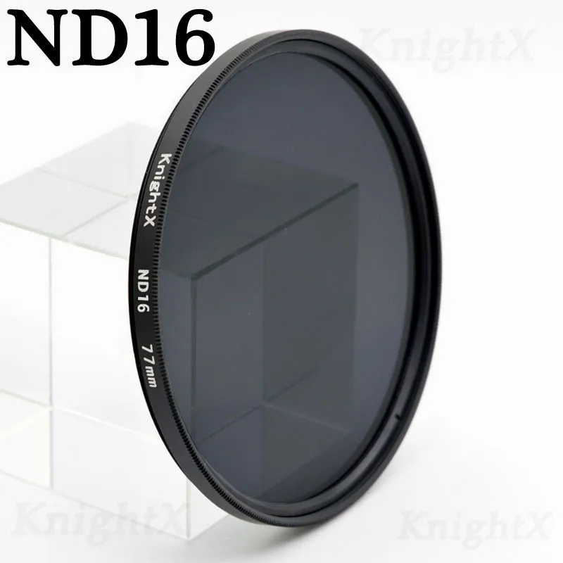 KnightX ND ND8 16 цветной фильтр для nikon canon d3400 kit lentes sigma para obiektyw d5200 macro lense objektiv 49 52 55 58 67 77 - Цвет: ND16