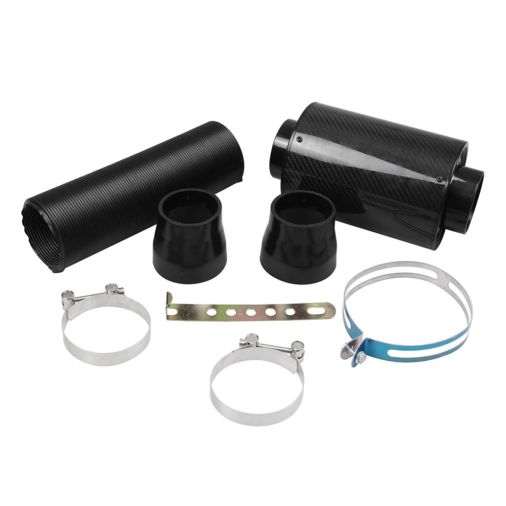 filtro de aire fr/ío alimentaci/ón de entrada cerrada kit de manguera de tubo de inducci/ón Filtro de aire para coche fibra de carbono universal