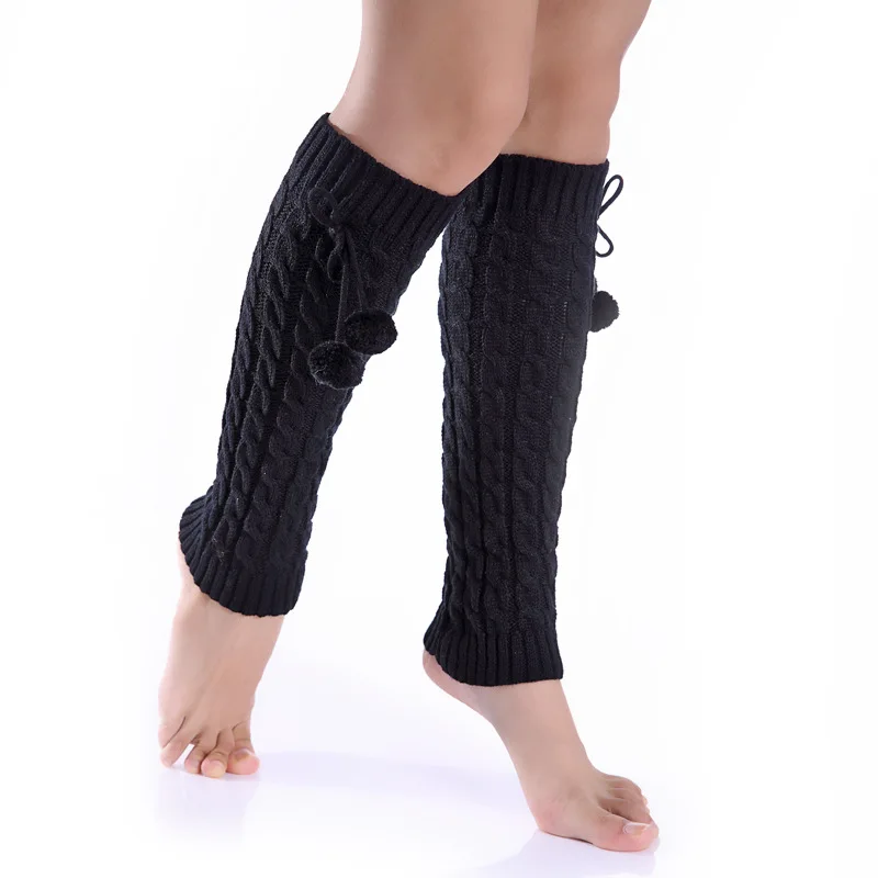 Women's fashion warm knitting over knee leg warmers Christmas twist