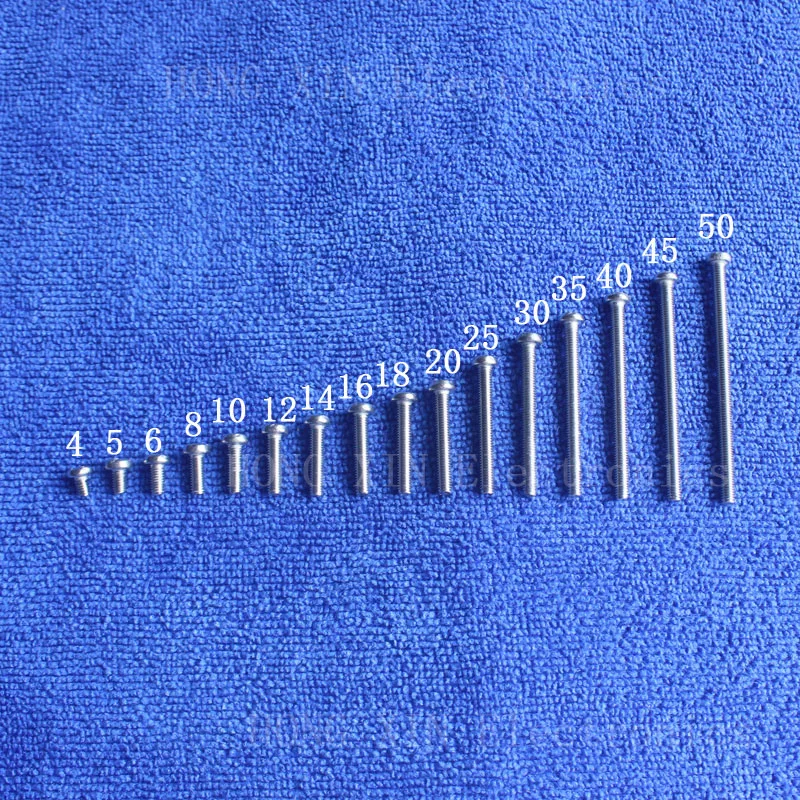 Шурупы из нержавеющей стали M3 * 50 1 шт. винт 304 мм круглые шурупы Phillips Перекрещенные