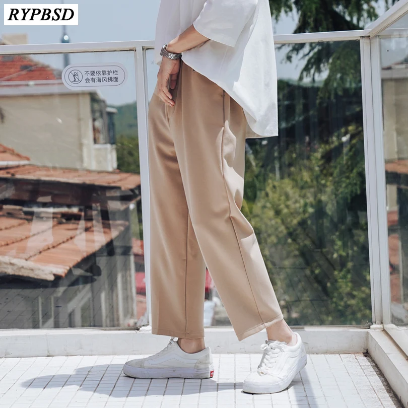 

2019 Summer Men's Solid Color Male Harem Pants Leisure Men Cotton Casual Loose High Quality Fabrics Black/khaki Trousers M-XL
