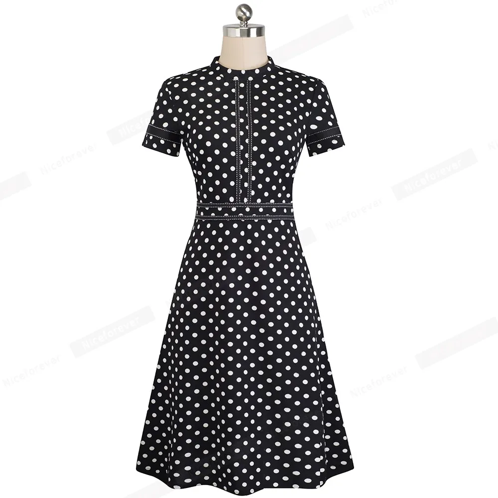 Хорошее-forever винтажное кружевное лоскутное платье в стиле ретро с круглым вырезом для женщин vestidos деловые офисные вечерние женские платья трапециевидной формы A140