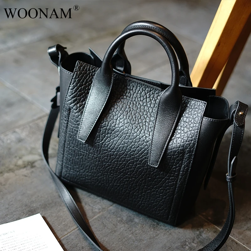 Wb893 Cuir Mode En Véritable Shopper Italie Exquis Main Sac À Moyen Woonam tout Fourre Veau Femmes gZvwqZU